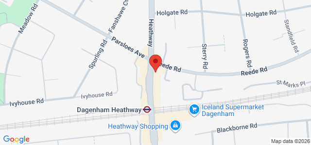 Map showing Pizza Avenue in Dagenham